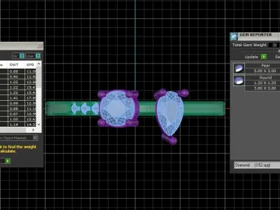 Solitaire Women Light Weight Pear Round Stone Band Ring 3D print model