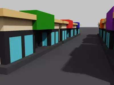 Voxel Supermarket Model 6 Colors Low-poly 3D model