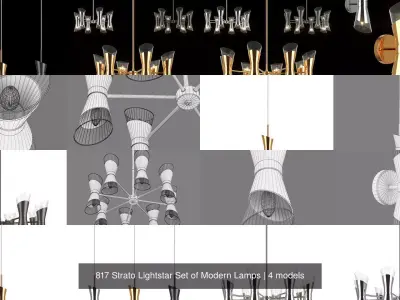 817 Strato Lightstar Collection of Modern Lamps 3D Model Pack