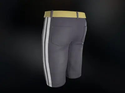 Jeans Short Low-poly 3D model