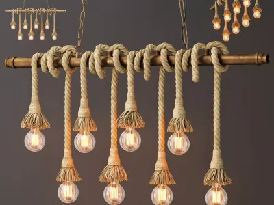 Pendant lamp in Loft style 8 3D model