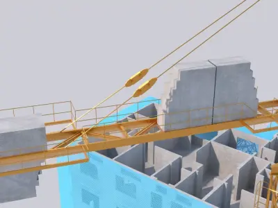 Construction Site Tower Crane 3D model
