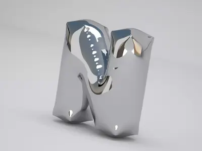 N Balloon Silver 3D model