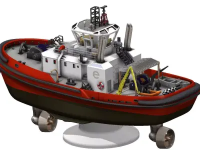 Modern Azimuth-Propelled Rotor Tug  3D print model