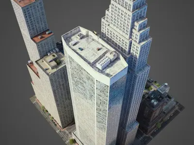 Realistic City District H30-A8 3D model