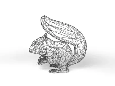 Squirrel Wireframe Low-poly 3D model