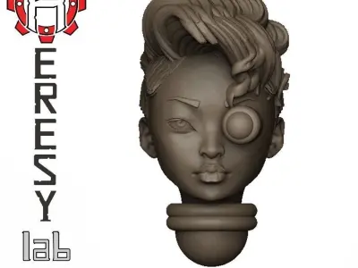 Heresylab - Female Sci-Fi heads for conversions SET 14 of 21 3D print model
