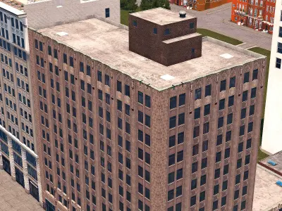 Baker Buildings Low-poly 3D model