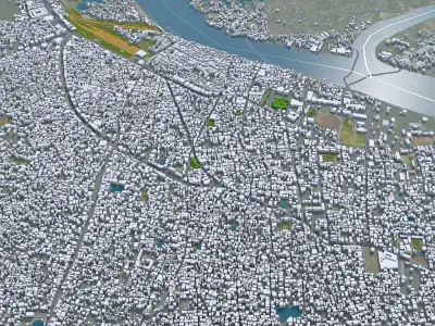 Khulna Bangladesh 20km Low-poly 3D model