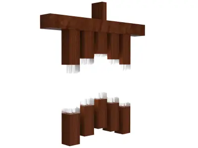 Wooden Lighting Low-poly 3D model