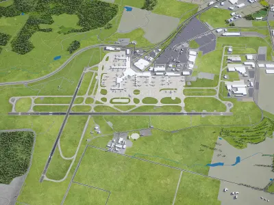 Melbourne - Airport - MEL Low-poly 3D model