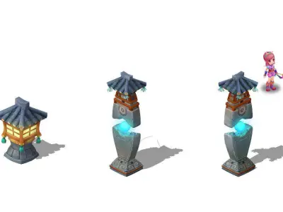 Cartoon hell - To hide Lead the way light 3D model