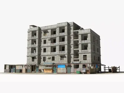 Slum x24 Low-poly 3D model