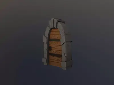 Stylized Door Low-poly 3D model
