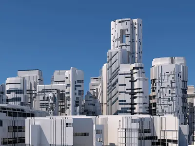 Futuristic Sci-Fi Skyscrapers 002 3D model