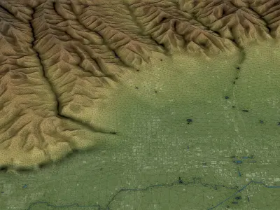 Salt Lake City - Topography Terrain Low-poly 3D model