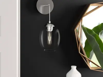 Hagert 1 - Light Dimmable Armed Sconce - 2 colour 3D model