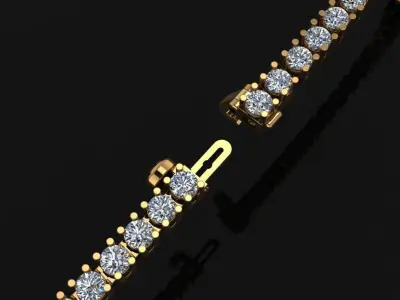 Diamond Tennis Bracelet Links 2MM 3D print model