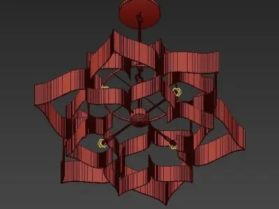 Grand Lotus Black Chandelier 3D model