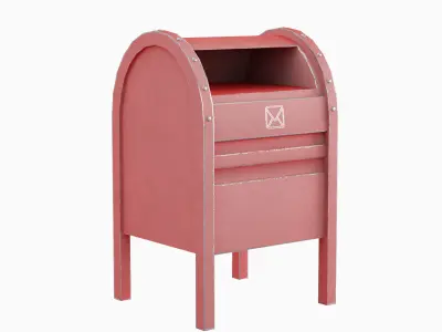 Old Dirty MailBox 01 Low-poly 3D model