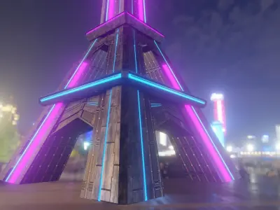 Sci-Fi Eiffel Tower 3D model