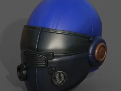 Helmet plastic scifi futuristic 3d model  Low-poly 3D model