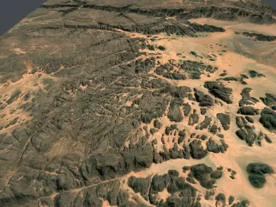 Mountain landscape Tasili Park Algeria 3D model