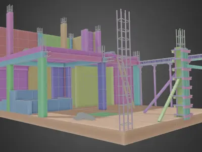 Simple construction 2 Low-poly 3D model