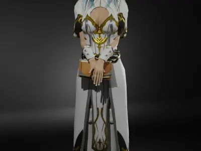 Holy Cleric Female Character - Fantasy 3D Model Low-poly 3D model
