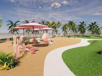 Beach Camping Park 3D model