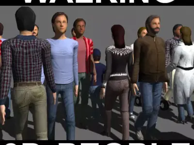 Walking 3D People - model 3D model