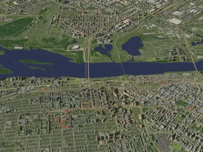 Novosibirsk Russia - city and urban 3D model