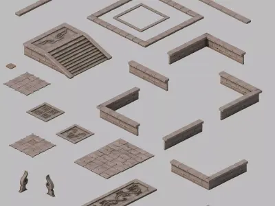 Building Accessories - Wall - Fence - Floor 3D model