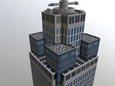Amsterdam Rembrandt Tower Low-poly 3D model