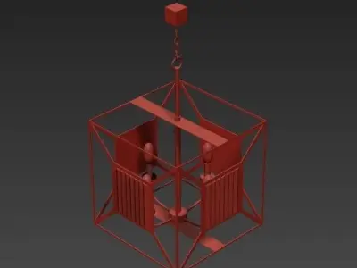 Cage 4 Light Chandelier 3D model purchase