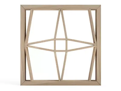 Matsubakuzushi wooden window frame with geometric design 3D print model