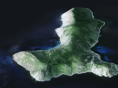 Galite Island Low-poly 3D model