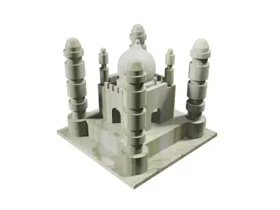 Cartoon Marble Palace Low-poly 3D model