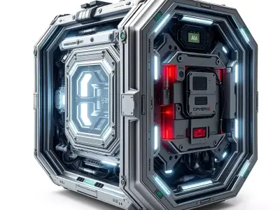 Futuristic SciFi Energy Cube model pack with detailed textures Low-poly 3D model