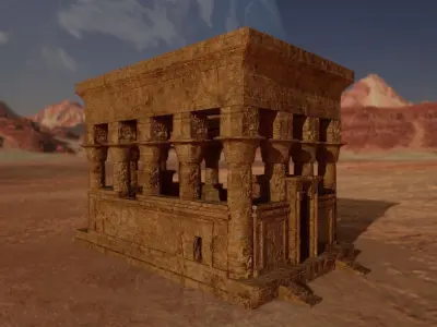 Philae Temple Low-poly 3D model