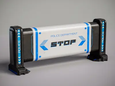 Sci-fi Barricade PBR Low-poly 3D model