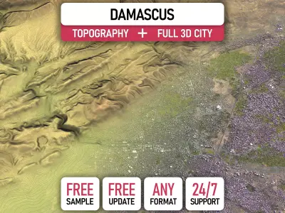 Damascus - Topography Terrain 3D City 3D Model Pack