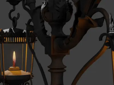 Classic Post Lamp 3D model