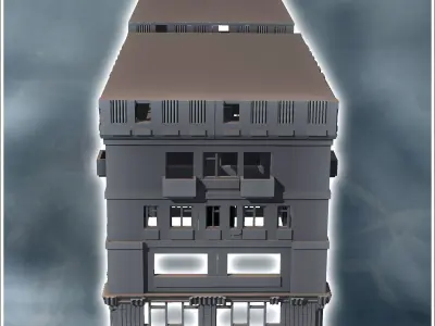 Set of modern modular multi-storey buildings 10 - Modern WW2 WW1 3D print model