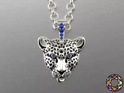 Light leopard pendant with enamel 0076 v3 3D print model