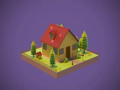 Cartoon Houses Collection 01 3D model
