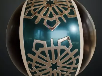 Stylized Snowflake Flower Metal Panel PBR Seamless Texture