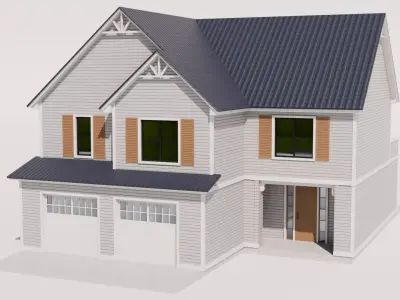 Traditional Style House Low-poly 3D model