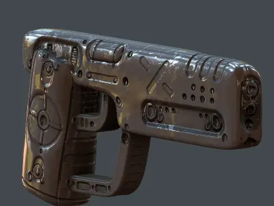 Gun scifi 3d model scifi Low-poly Low-poly 3D model Low-poly  Low-poly 3D model