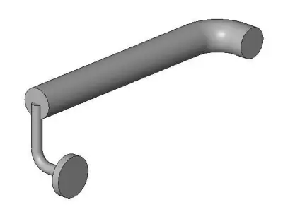 Handrail - Round w Extension - End Free 3D model